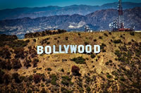 Der Bollywood Landschaft Schriftzug